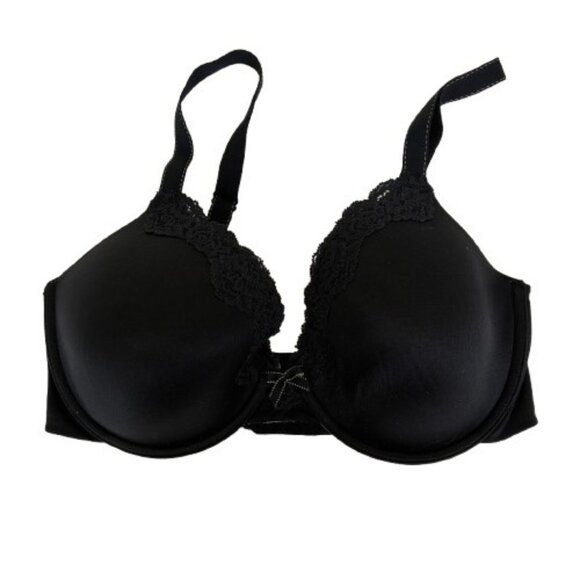 Maidenform Comfort Devotion Embellished Coverage Bra Black Sz 34DD Coquette - Picture 1 of 6